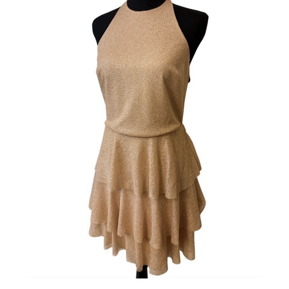 Elegant Gold Halston Dress